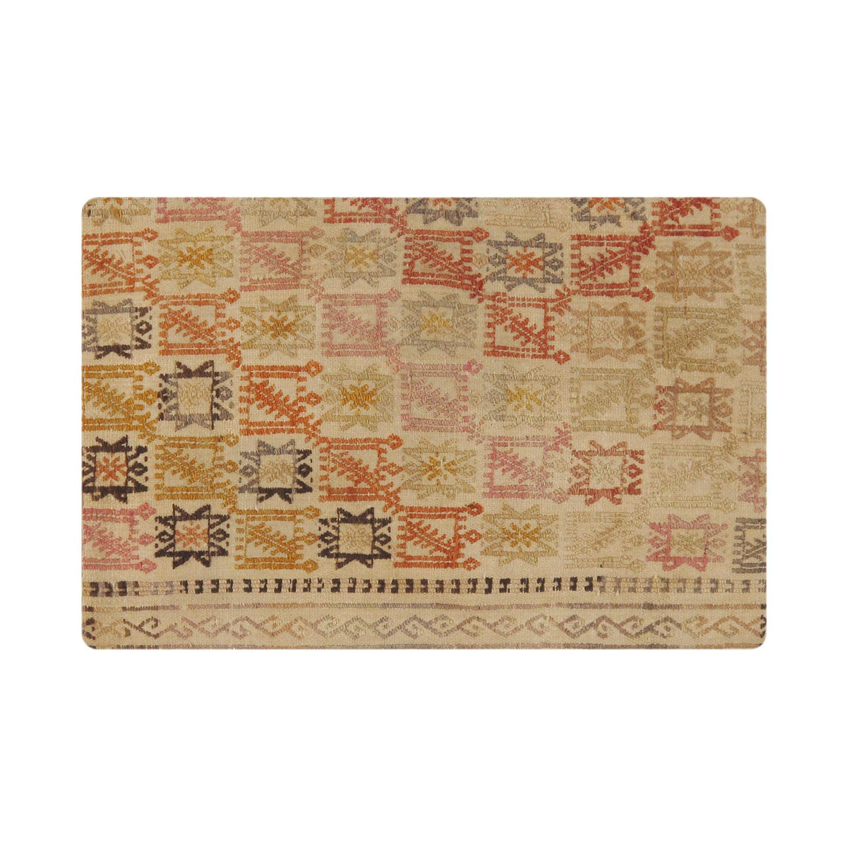 Canvello Vintage Turkish Kilim Multi Color Accent Pillow Cover - 16" x 24"