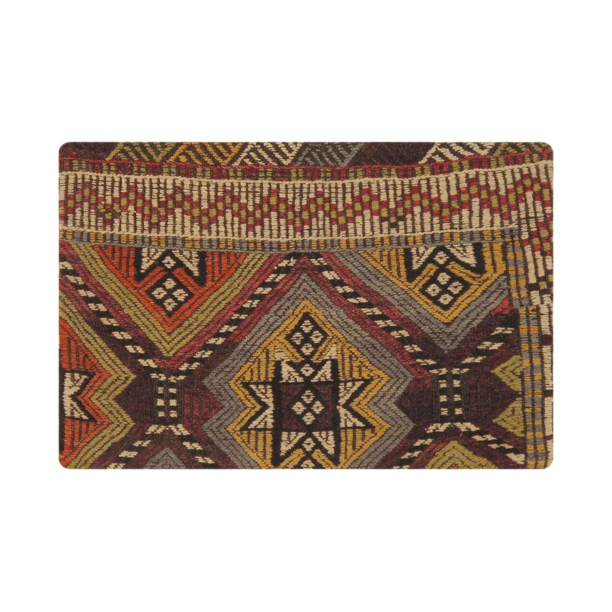 Canvello Vintage Turkish Kilim Multi Color Accent Pillow Cover - 16" x 24"