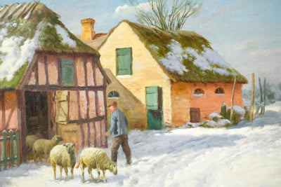 Canvello Canvello Vintage Winter Scene by George Skodstrup - Canvello