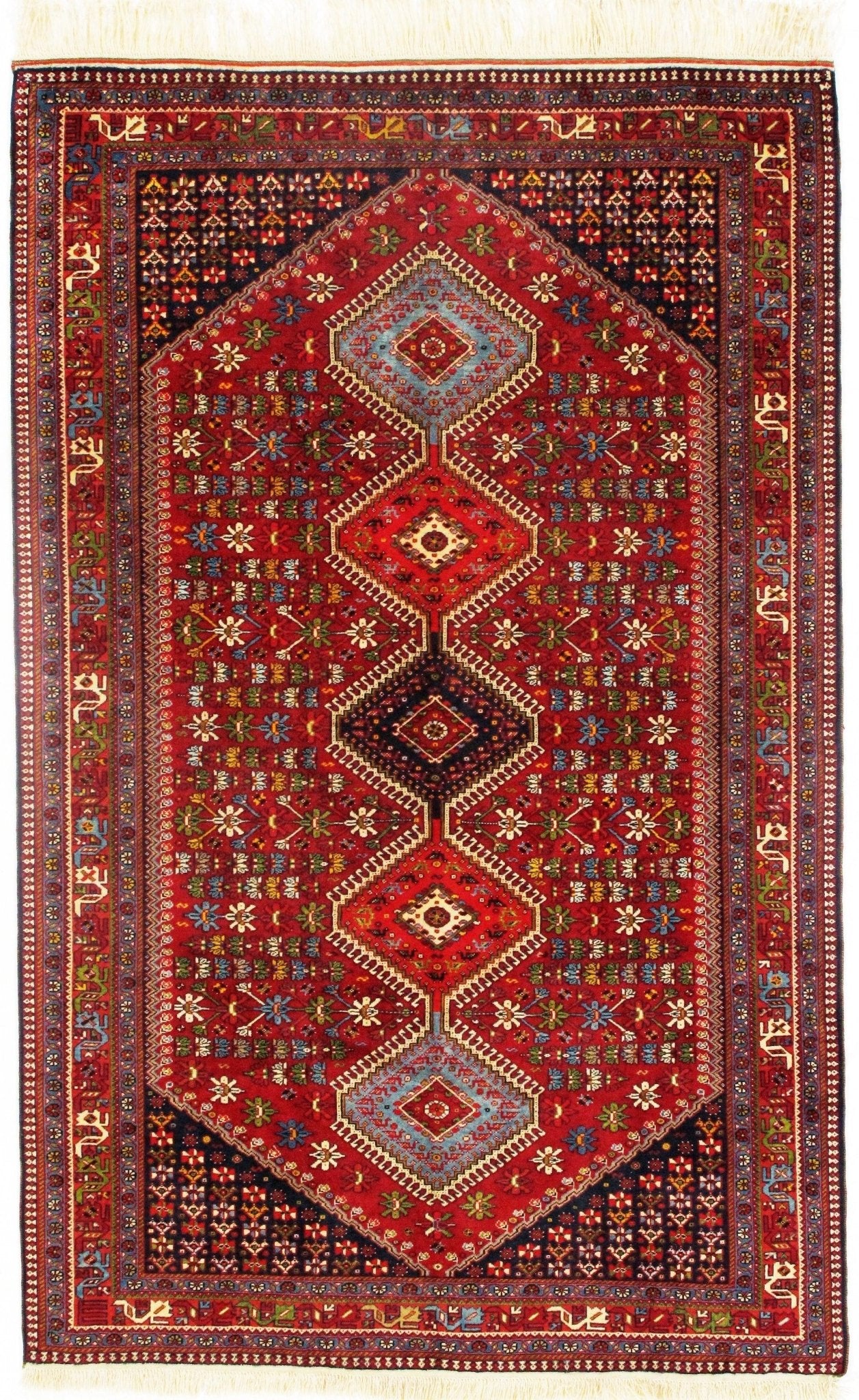 Canvello Canvello Yalameh Red Silkroad Rug Living Room - 5'1'' X 7'11'' - Canvello