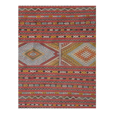 Canvelo 21st Century Vintage Moroccon Sumak Weave Rug - 4'x 6'