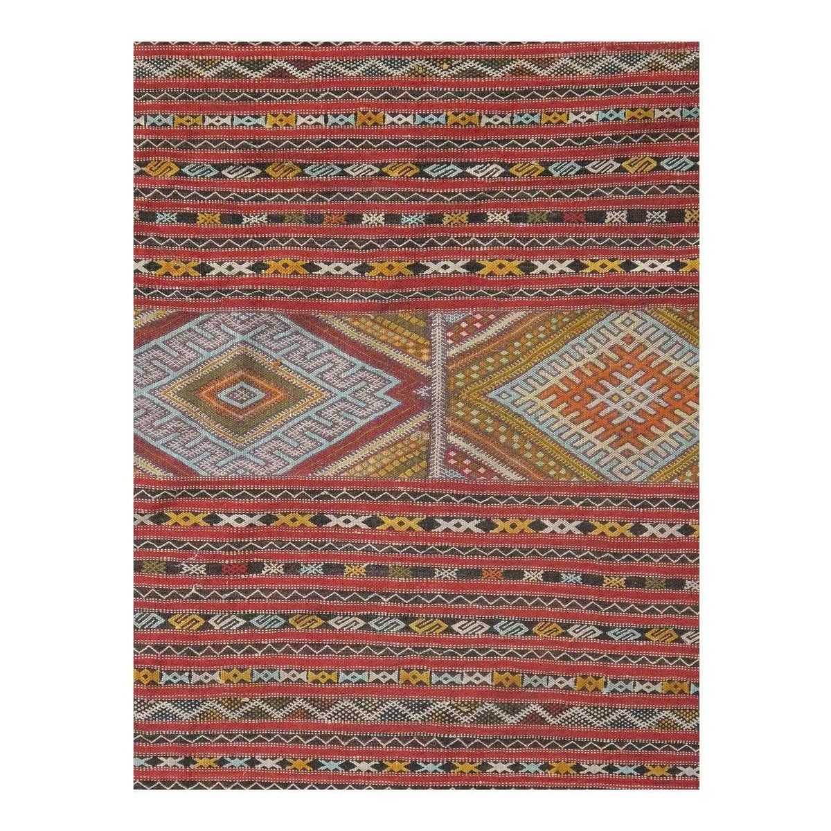Canvello Canvelo 21st Century Vintage Moroccon Sumak Weave Rug - 4'x 6' - Canvello