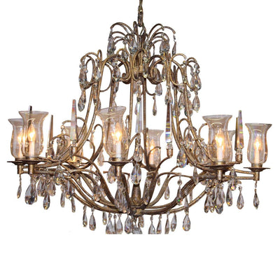 Canvello Canvelo Brass and Crystal 8 Light Chandelier - Canvello