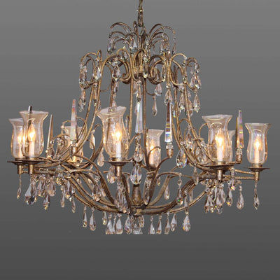 Canvello Canvelo Brass and Crystal 8 Light Chandelier - Canvello