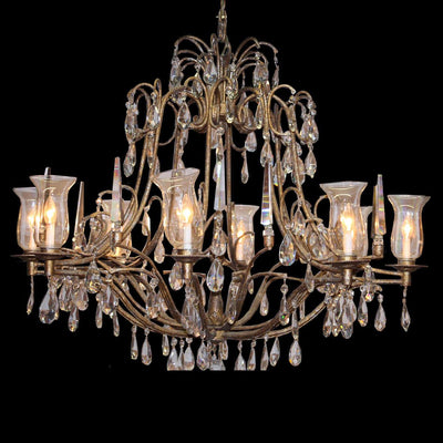 Canvelo Brass and Crystal 8 Light Chandelier