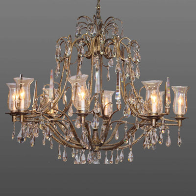 Canvelo Brass and Crystal 8 Light Chandelier