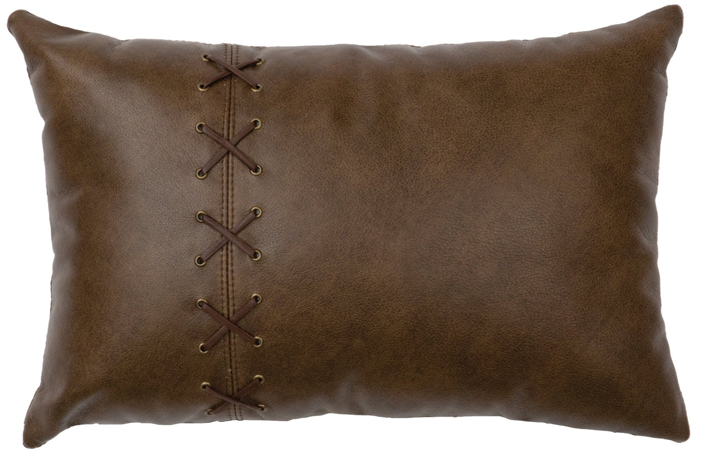 Canvello Caribou Leather Pillow - Fabric Back - 12"x18" - Canvello