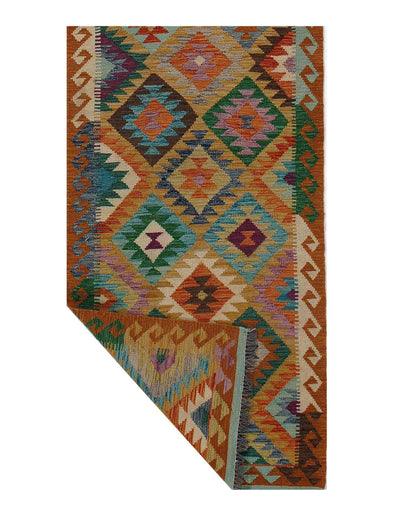 Canvello Caucasian Tribal Style Flat Weave Kilim - 3' X 10' - Canvello