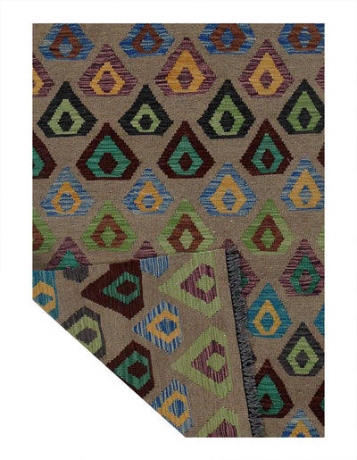 Canvello Caucasian Tribal Style Flat Weave Kilim Rug - 3'4" X 6'8"