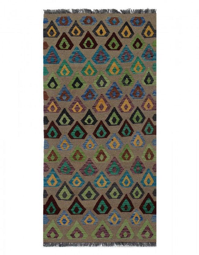 Canvello Caucasian Tribal Style Flat Weave Kilim Rug - 3'4" X 6'8" - Canvello