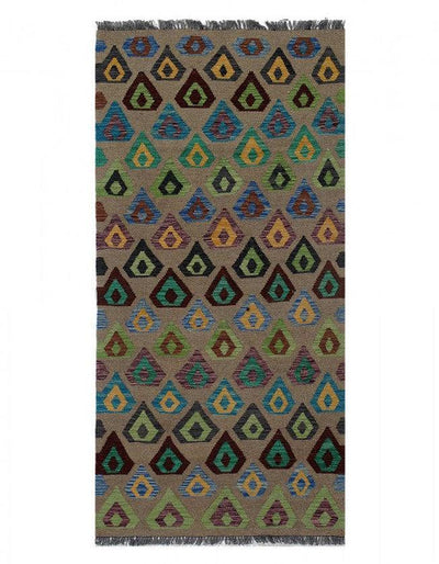 Canvello Caucasian Tribal Style Flat Weave Kilim Rug - 3'4" X 6'8" - Canvello