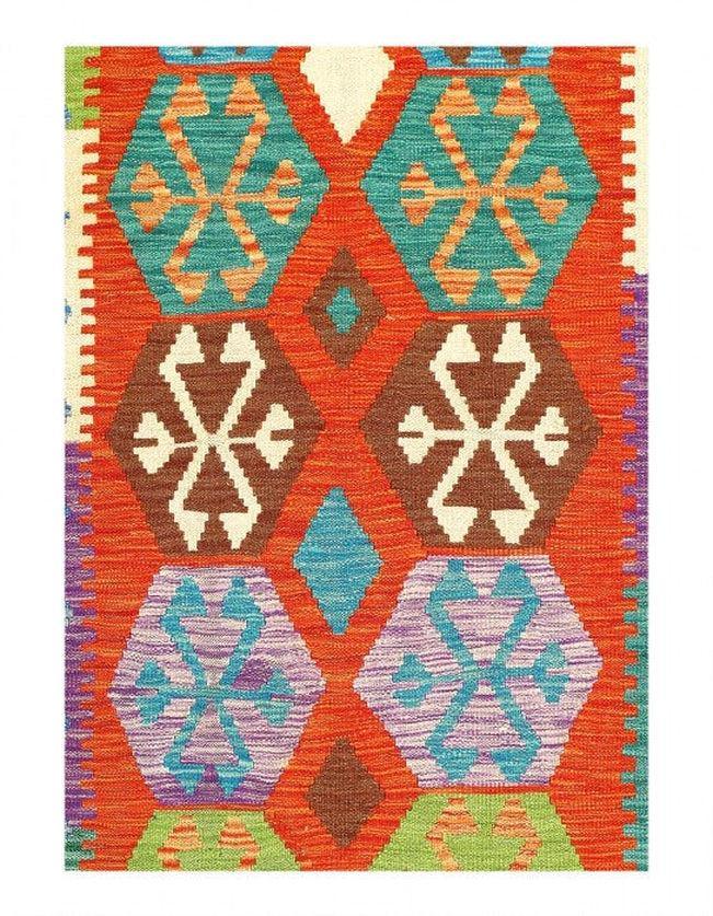 Canvello Caucasian Tribal Style Flat Weave kilim runner 2'7'' X 9'5'' - Canvello