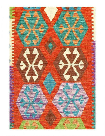 Canvello Caucasian Tribal Style Flat Weave kilim runner 2'7'' X 9'5'' - Canvello