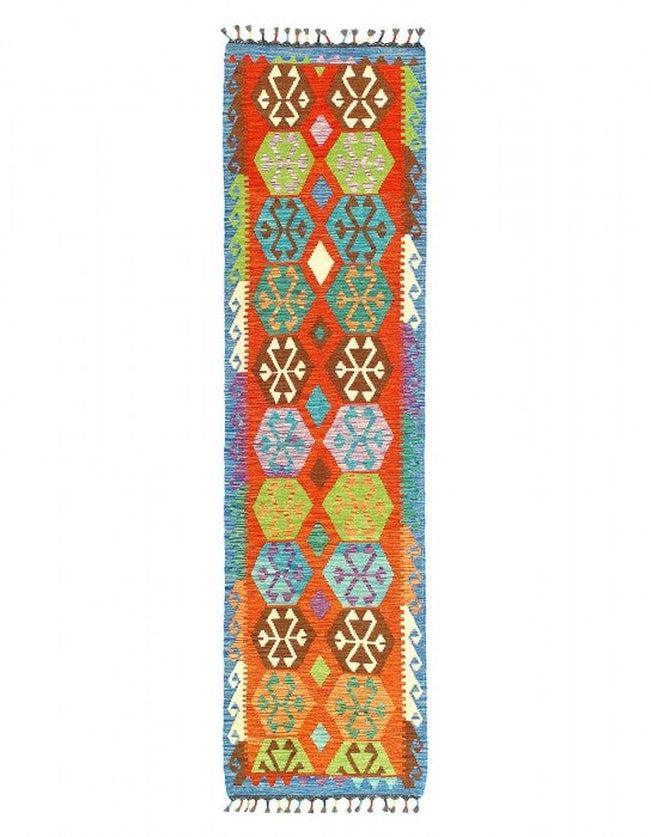 Canvello Caucasian Tribal Style Flat Weave kilim runner 2'7'' X 9'5'' - Canvello