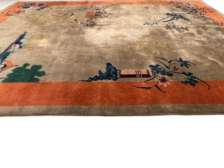 Canvello Chinese Antique Art Deco Rug - 9'X 11'4'' - Canvello