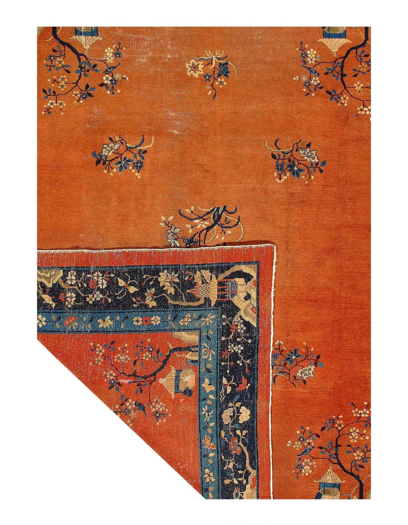 Canvello Chinese Antique Early 20th Century Art Deco Rug - 9'3'' X 11'6'' - Canvello