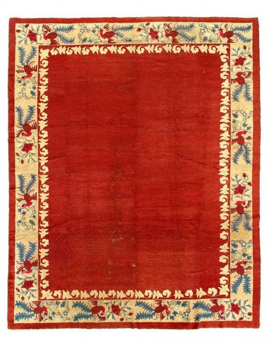 Canvello Chinese Art Deco Antique Red Rug - 8' X 9'8''