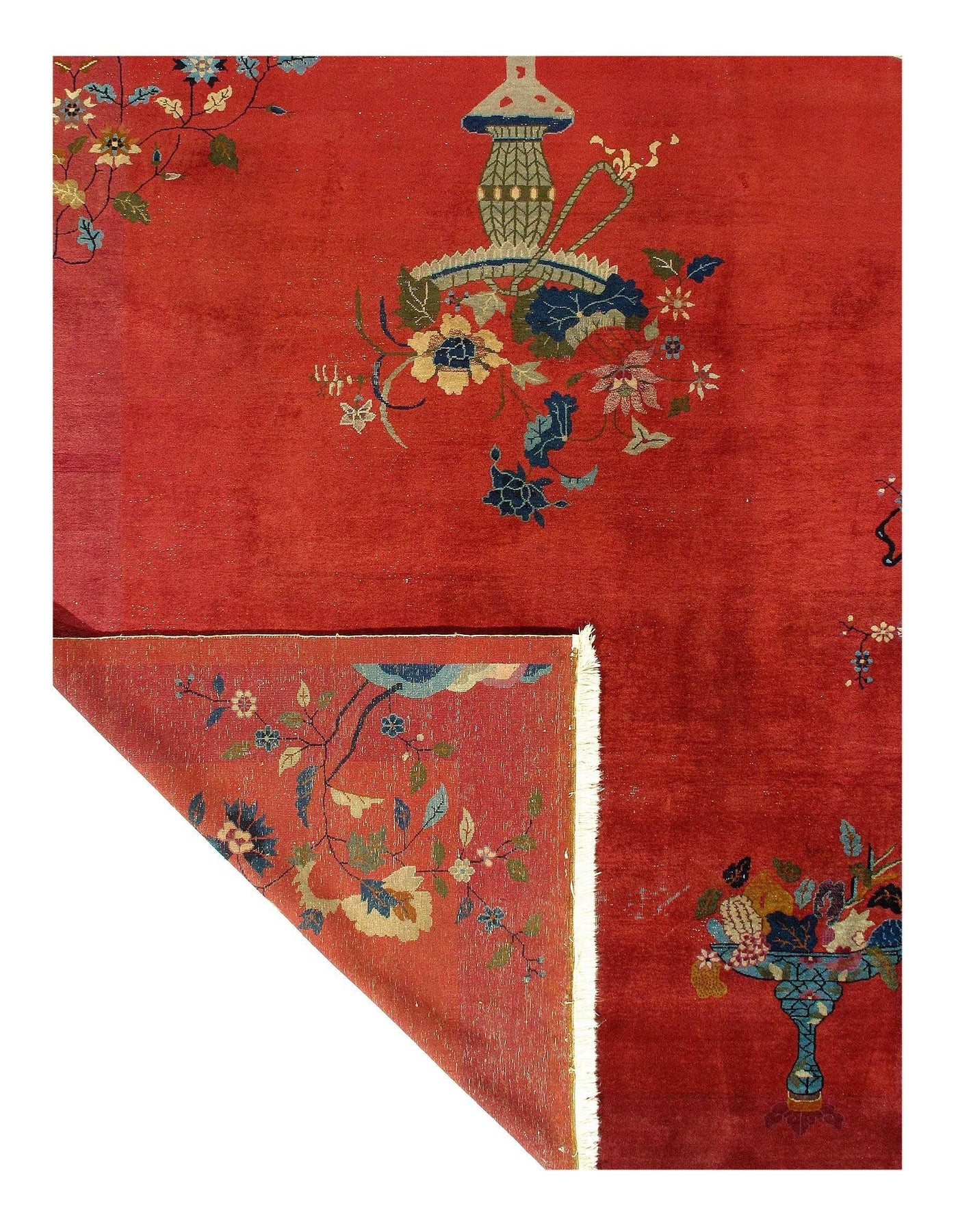 Canvello Chinese Art Deco Red Rugs for Living Room - 9' X 11'5''