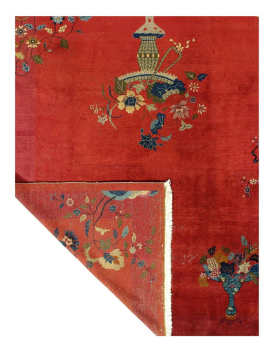 Canvello Chinese Art Deco Red Rugs for Living Room - 9' X 11'5'' - Canvello