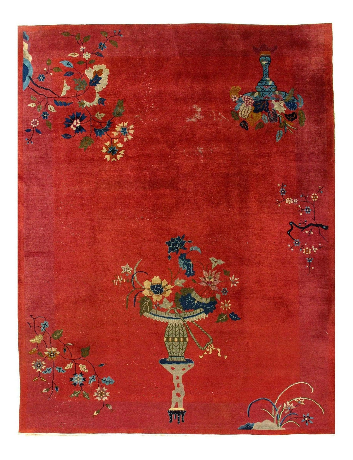 Canvello - Alfombras chinas Art Deco rojas para sala de estar - 9' X 11'5''