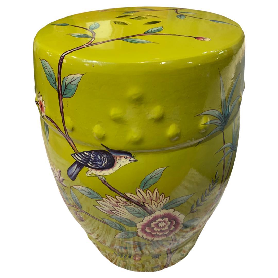 Canvello Chinese Floral Bird Porcelain Garden Stool - Canvello