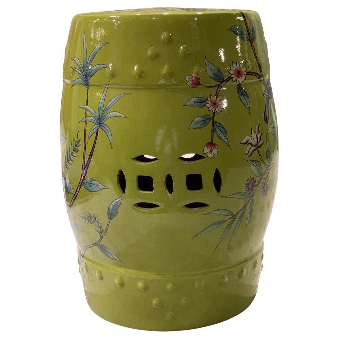 Canvello Chinese Floral Bird Porcelain Garden Stool - Canvello