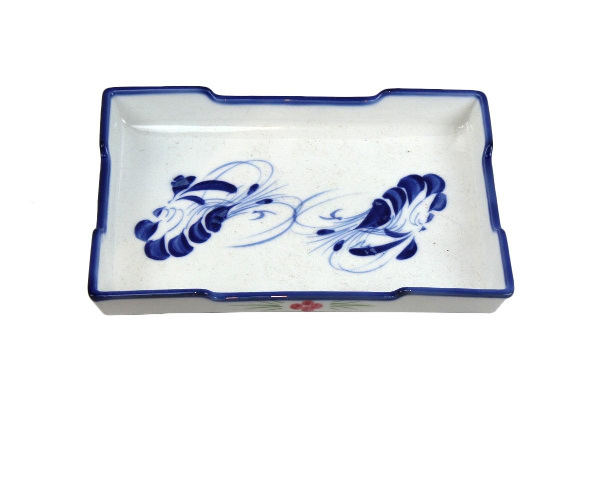 Canvello Chinese Handpainted Blue and White Porcelain Tray - Canvello