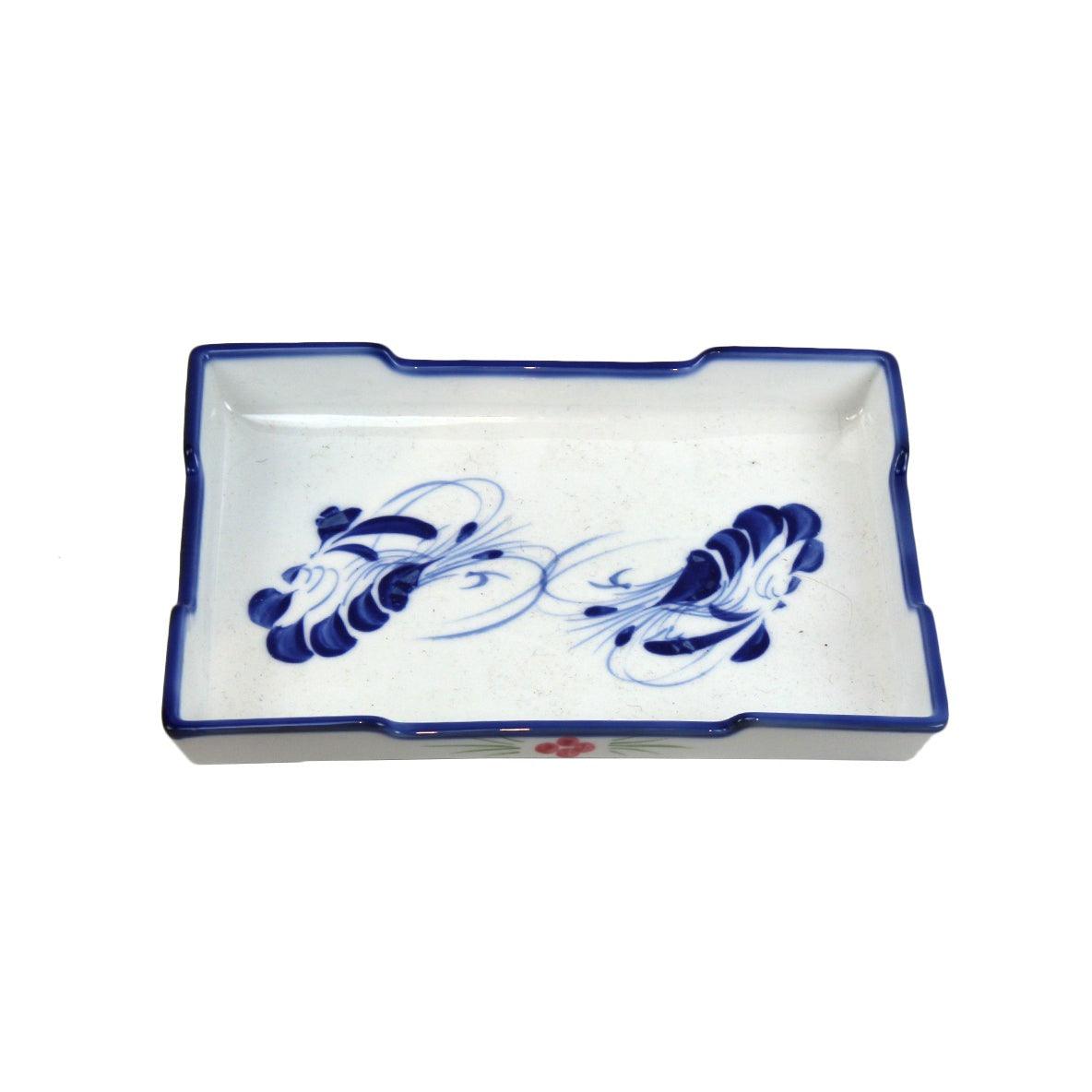 Canvello Chinese Handpainted Blue and White Porcelain Tray - Canvello