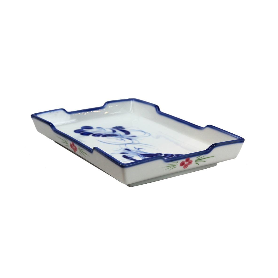 Canvello Chinese Handpainted Blue and White Porcelain Tray - Canvello