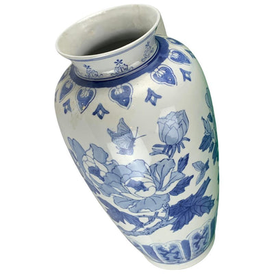 Canvello Chinese Porcelain Vase Blue and White - 14” x 7” - Canvello