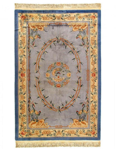 Canvello Chinese Vintage Peking Antique Gray Rugs - 6' X 9'2'' - Canvello