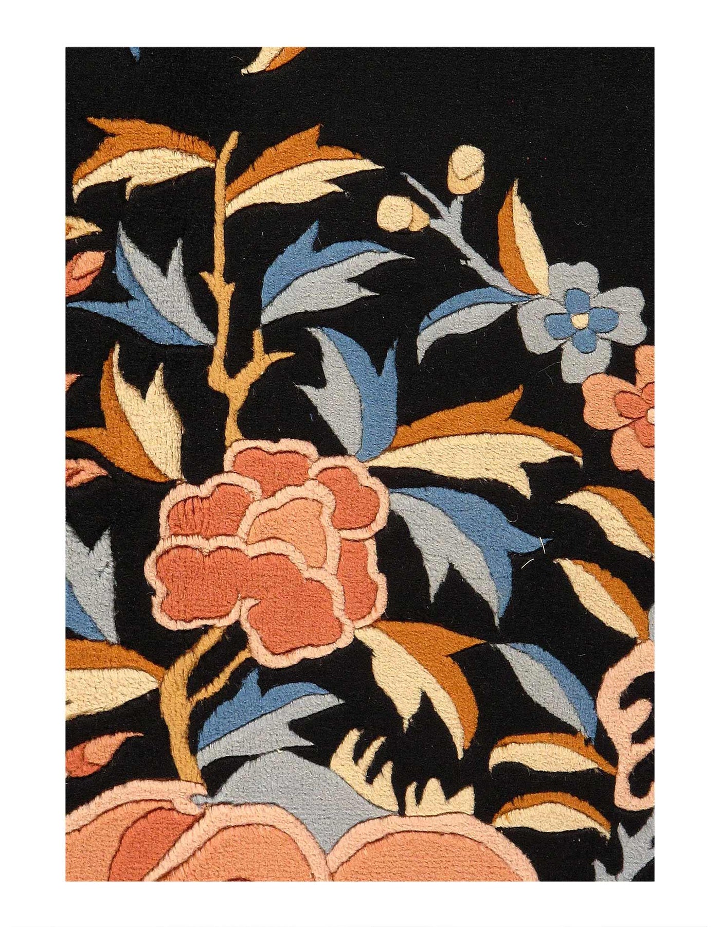 Canvello Chinese Vintage Peking Black And Cream Rug - 6'7'' X 8'2''