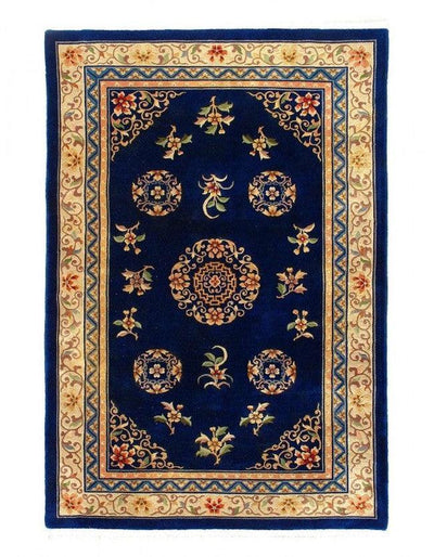 Canvello Chinese Vintage Peking Navy Blue Rug - 6' X 9'1'' - Canvello