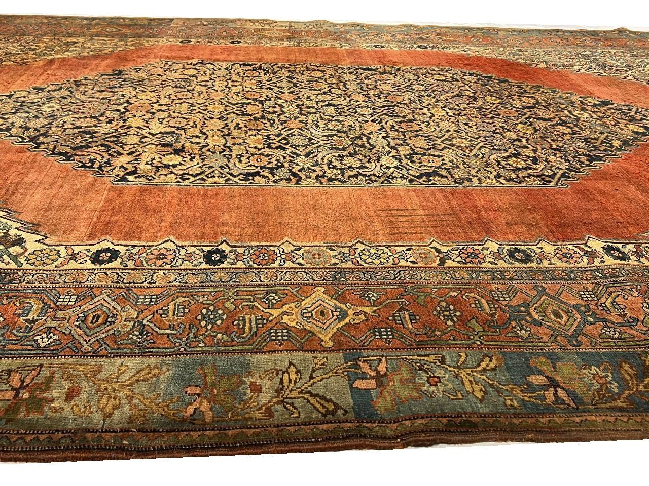 Canvello Circa 1870 Handmade Rust Silkroad Antique Bidjar Rug - 7'9" X 11'6 - Canvello