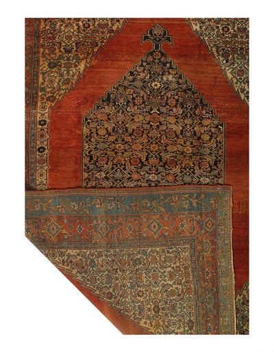 Canvello Circa 1870 Handmade Rust Silkroad Antique Bidjar Rug - 7'9" X 11'6 - Canvello