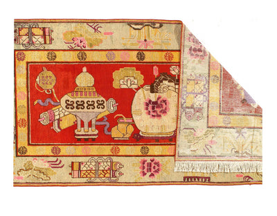 Canvello circa 1880 Fine Vintage Khotan rug - 4'4" x 9'1" - Canvello