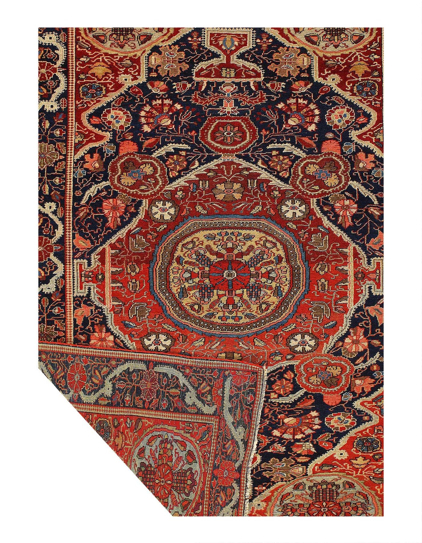 Canvello Circa 1880 Persain Antique Farahan Rug - 4'4" X 6'7" - Canvello