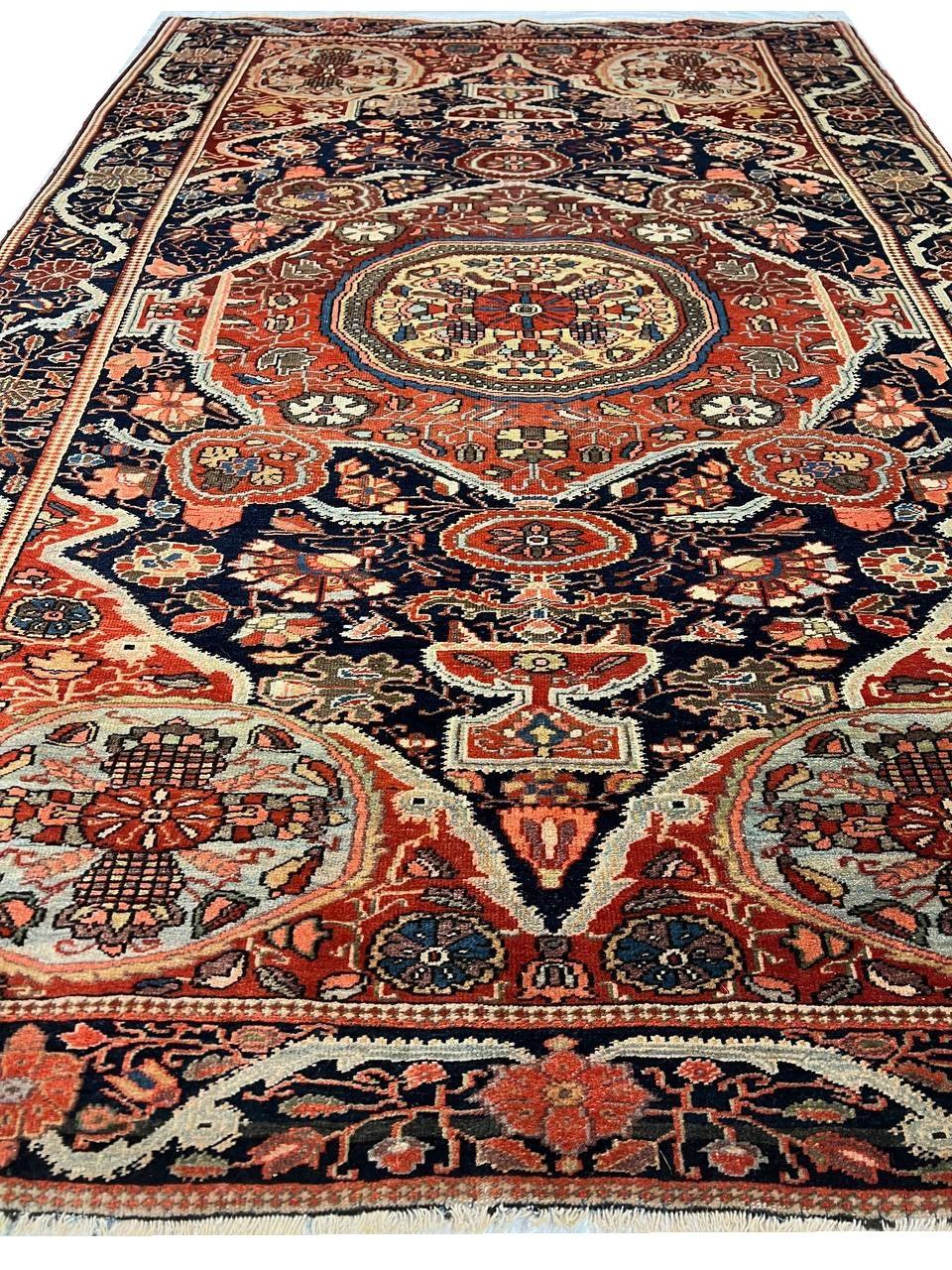 Canvello Circa 1880 Persain Antique Farahan Rug - 4'4" X 6'7" - Canvello