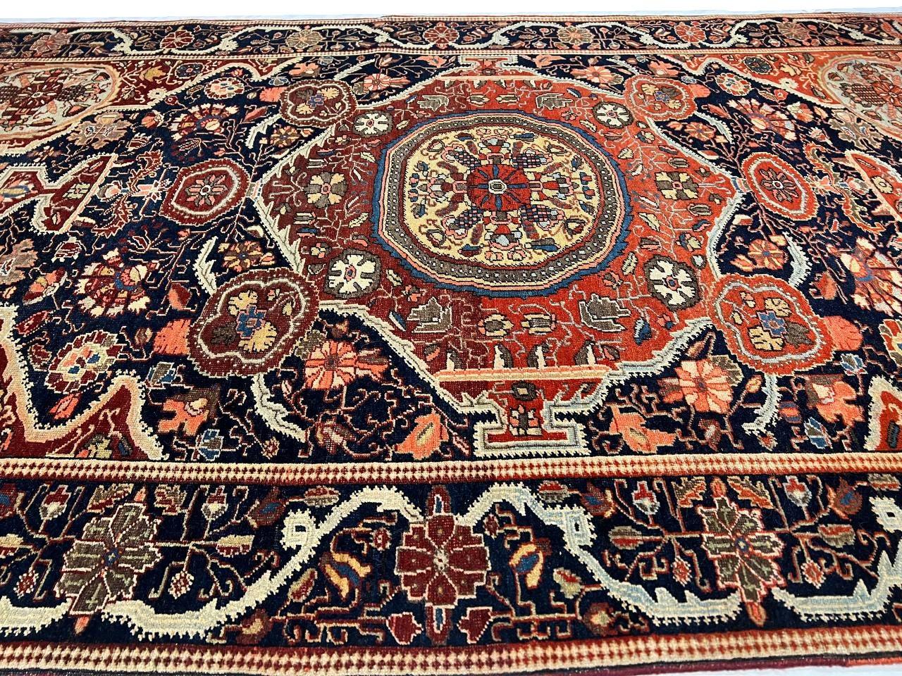 Canvello Circa 1880 Persain Antique Farahan Rug - 4'4" X 6'7" - Canvello