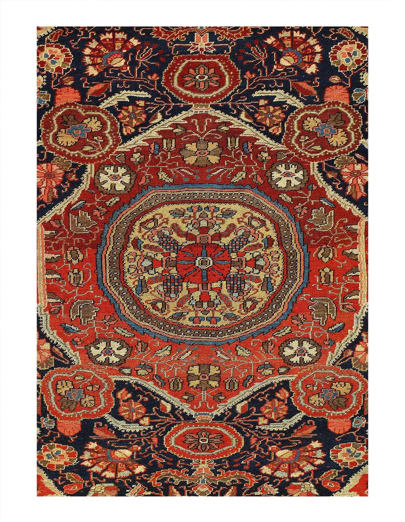 Canvello Circa 1880 Persain Antique Farahan Rug - 4'4" X 6'7" - Canvello