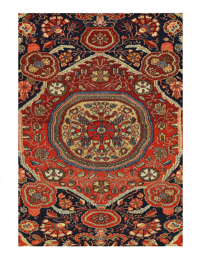 Canvello Circa 1880 Persain Antique Farahan Rug - 4'4" X 6'7" - Canvello