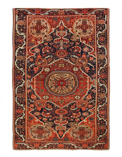 Canvello Circa 1880 Persain Antique Farahan Rug - 4'4" X 6'7" - Canvello