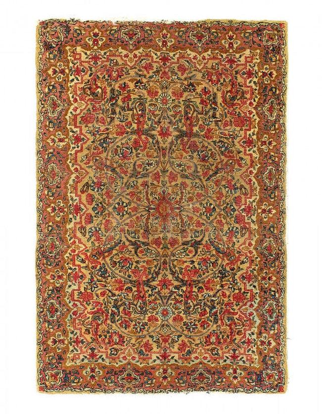 Canvello circa 1900 Antique Silkroad Lavar Kerman Rug - 3' X 5' - Canvello