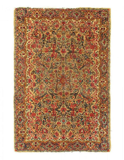 Canvello circa 1900 Antique Silkroad Lavar Kerman Rug - 3' X 5' - Canvello