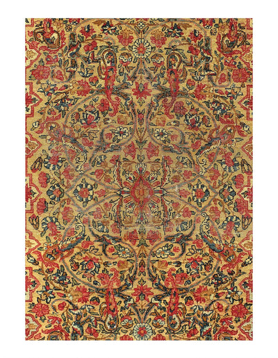 Canvello circa 1900 Antique Silkroad Lavar Kerman Rug - 3' X 5' - Canvello