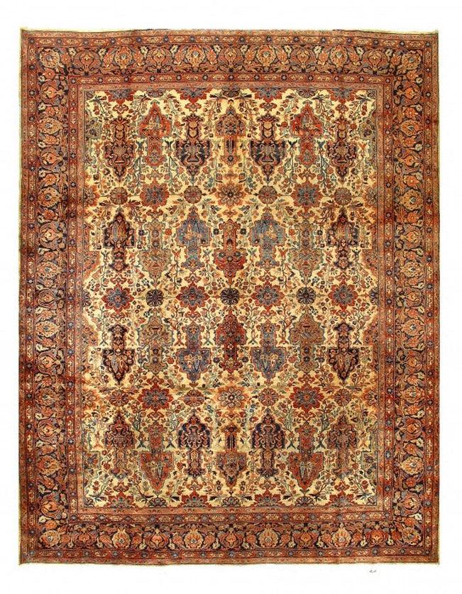 Canvello Circa 1900 Handmade Beige Antique Persian Sarouk - 10'3'' X 13'1''