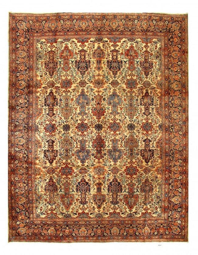 Canvello Circa 1900 Handmade Beige Antique Silkroad Sarouk - 10'3'' X 13'1'' - Canvello