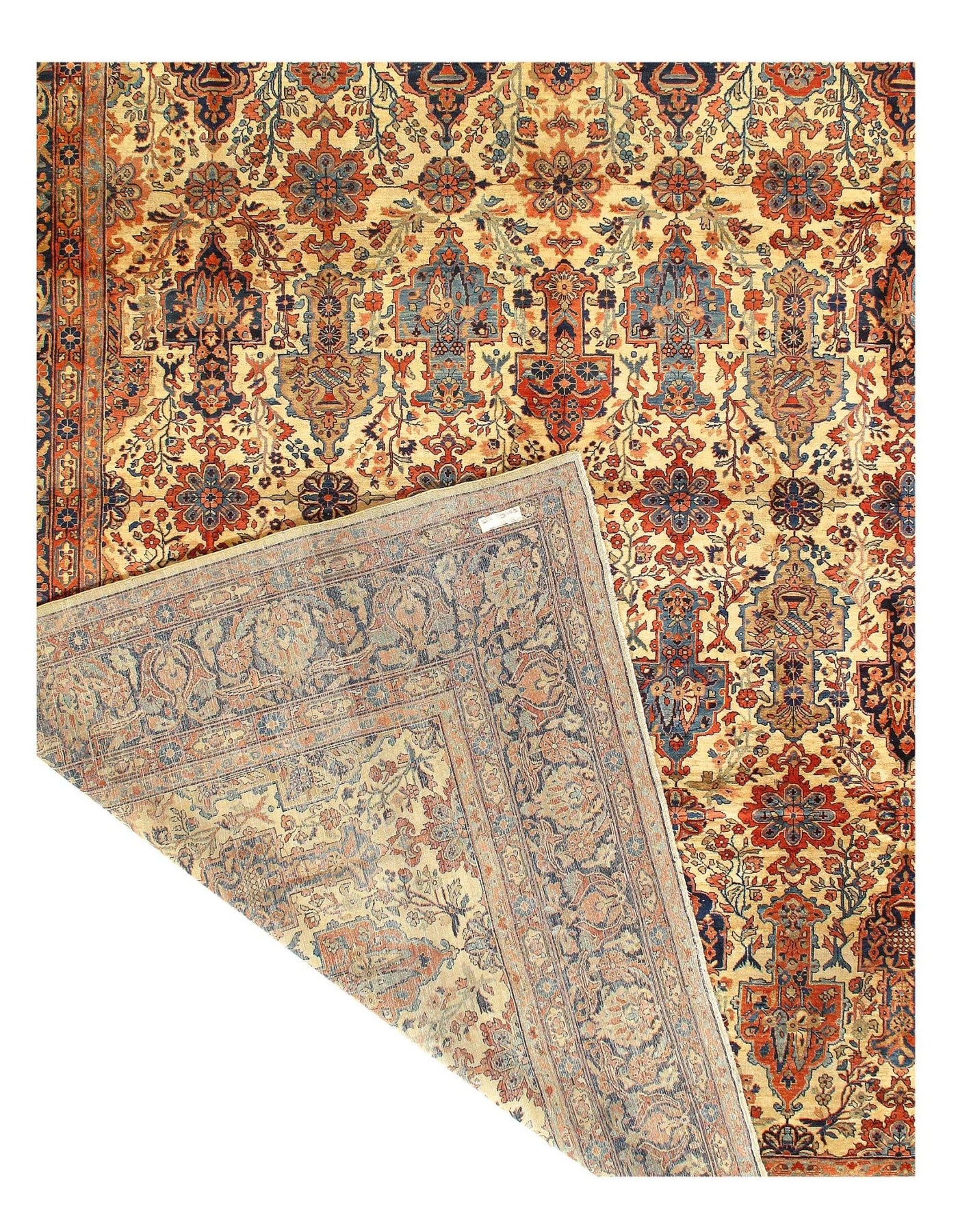 Canvello Circa 1900 Handmade Beige Antique Silkroad Sarouk - 10'3'' X 13'1'' - Canvello