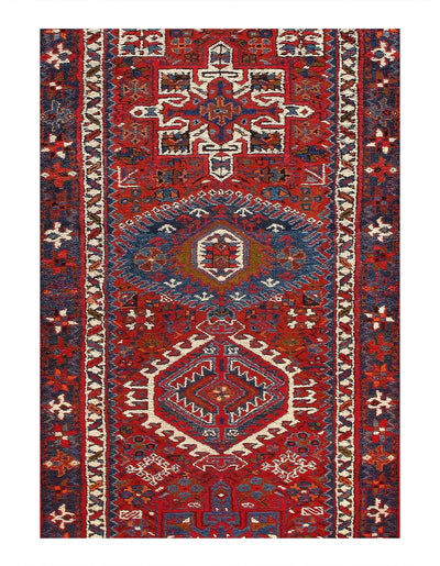 Canvello Circa 1920 Handmade Antique Silkroad Karajeh Runner - 4' X 17' - Canvello