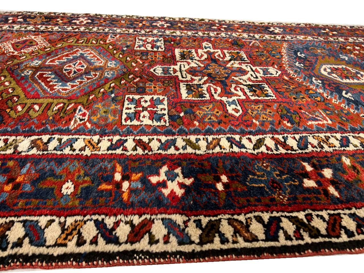 Canvello Circa 1920 Handmade Antique Silkroad Karajeh Runner - 4' X 17' - Canvello